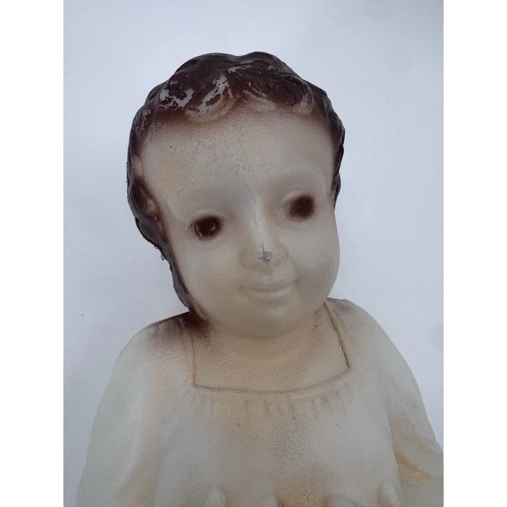 Vintage Empire Blow Mold Christmas Nativity Scene Baby Jesus Yard Decor Works